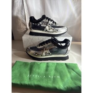 Jessica‎ Rich Women Gold Snake Transparent Sneakers & Dust Bag Size EU 39 US 9
